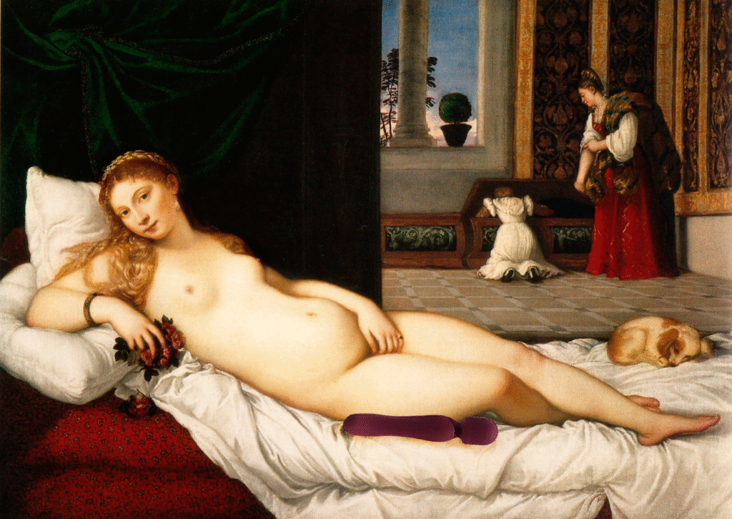 diseño de postal para plátano melón reinventando la obra clásica de venusurbino